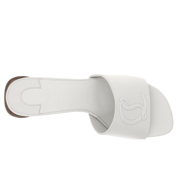 Christian Louboutin So CL Mule 55 White Leather Sandals Size 39 New - Picture 6 of 7